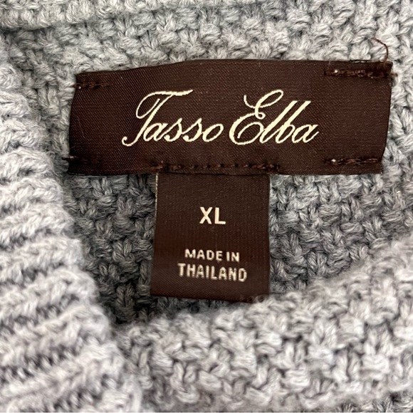 Tasso Elba Men’s Gray Chunky Button Down Cardigan Sweater Size XL Shawl Collar - Picture 3 of 7